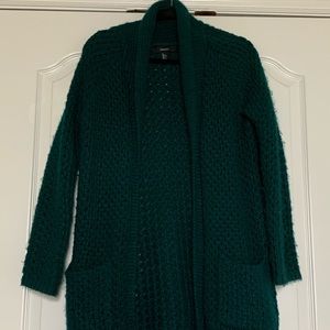 Teal think cardigan with pockets